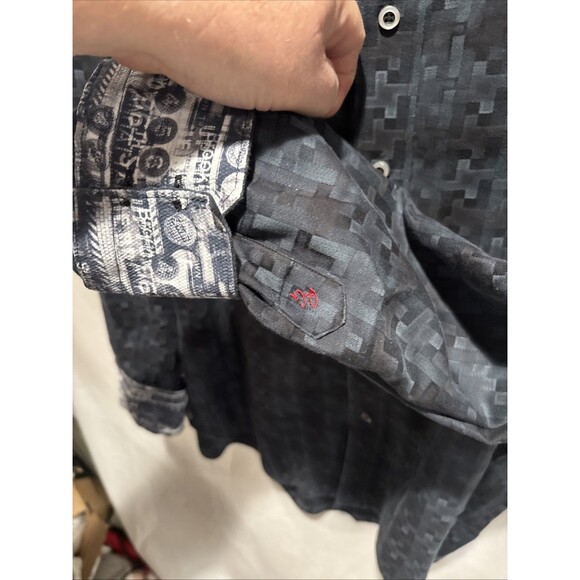 Robert Graham Flip Cuff Dress Shirt Mens sz XL Embriodered - Picture 4 of 16